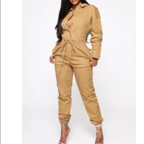 Pants - Aviator Jumpsuit in Khaki - Large